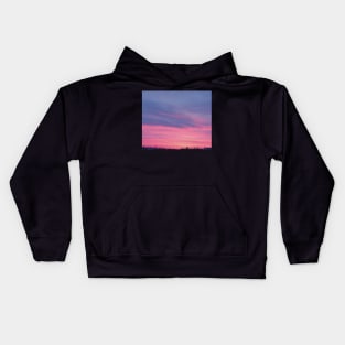 clouds sunset winter evening aesthetic photography pink violet blue orange Kids Hoodie